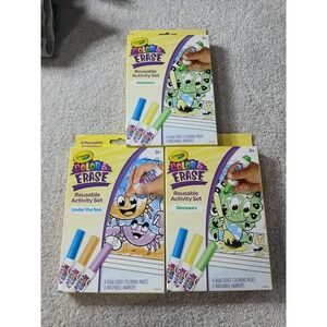 New Crayola Color & Erase Dinosaurs/Under The Sea Reusable Activity Set Markers